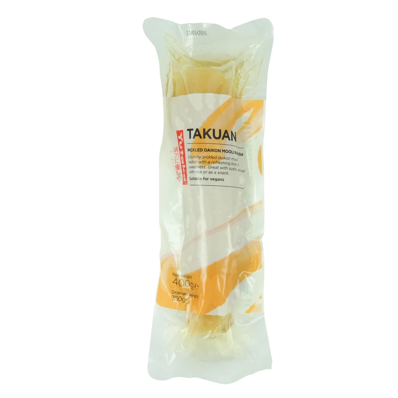 Yutaka Takuan – Pickled Radish Non-Coloured 400g (Pack of 25) | Ready-to-Eat Japanese Pickled Daikon | Vegan & Gluten-Free