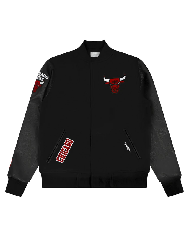 Pro Standard Big Boys NBA Chicago Bulls Classic Chenille Varsity Jacket Jet Black S