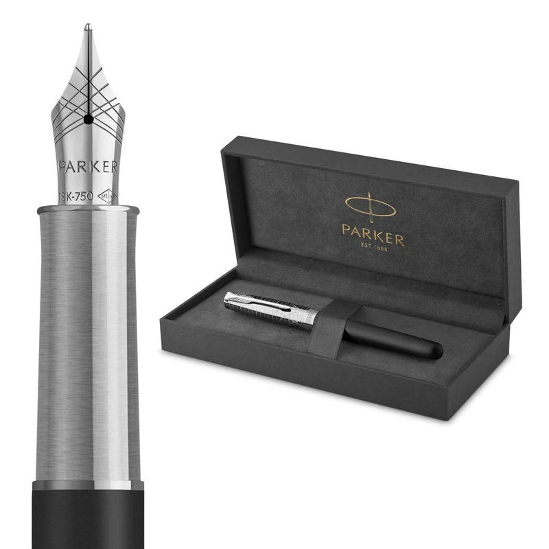 Parker Sonnet Fountain Pen | Legacy of Flight | 18k Gold Nib | Chrome Trim | Fine Nib | Gift Box