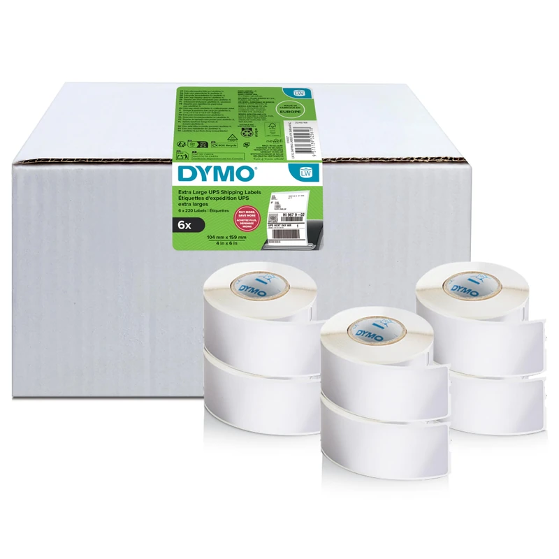 Dymo Authentic LabelWriter Small Name Badge Labels | 41 mm x 89 mm | Self-Adhesive | 6 Rolls of 300 Easy-Peel Labels (1,800 Count) | for LabelWriter Label Makers | Made in Europe