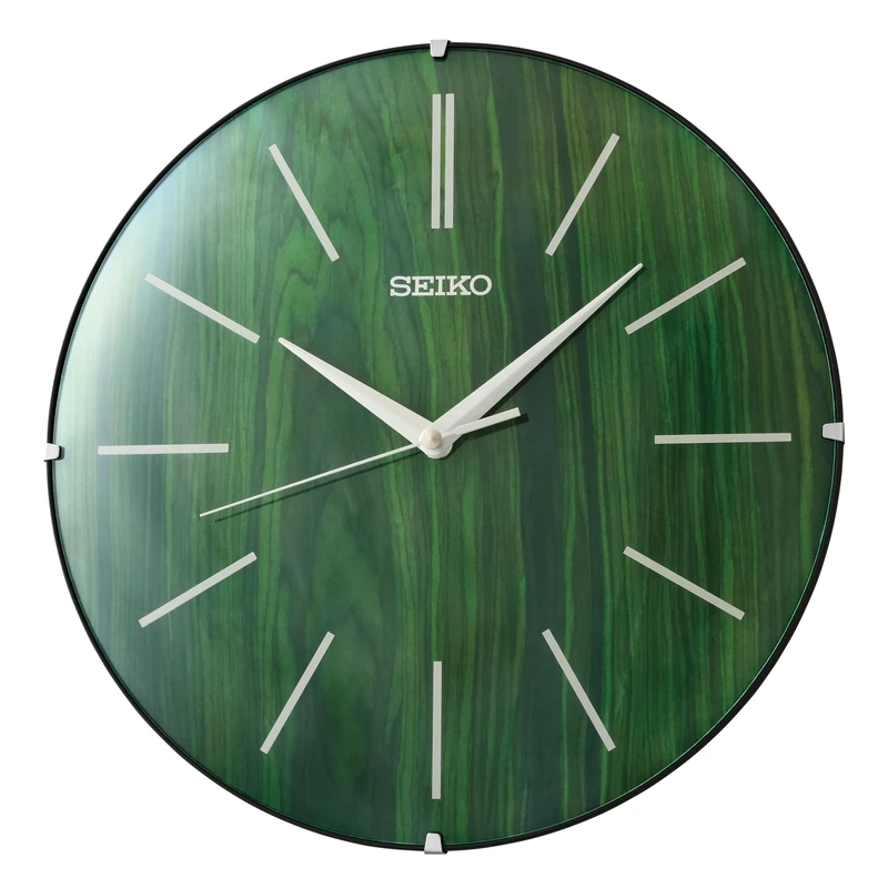 Seiko Clock Wall Clock Green Wood