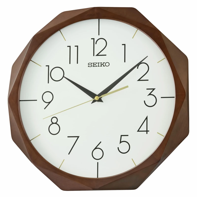 Seiko Clock Wall Clock Brown Wood - Image 1