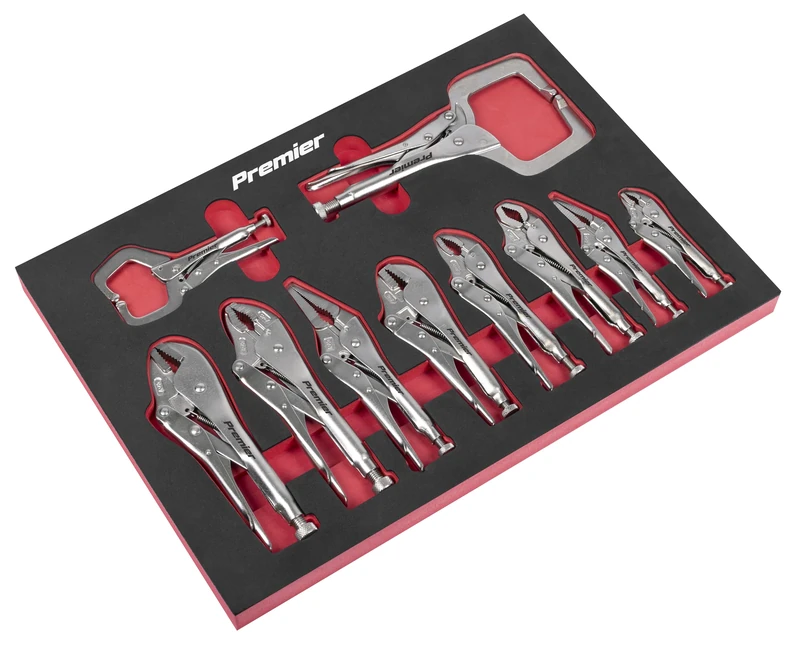 Sealey Premier Locking Pliers Set with Foam Tray 10pc - AK6802