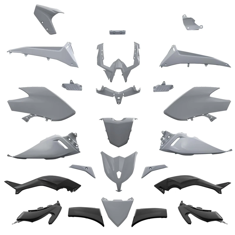one by Camamoto Complete Plastic Fairing Set Kit for Yamaha T-Max 530 Year 2012-2013-2014 ABS Material 25 Pieces Colour Nardo Grey
