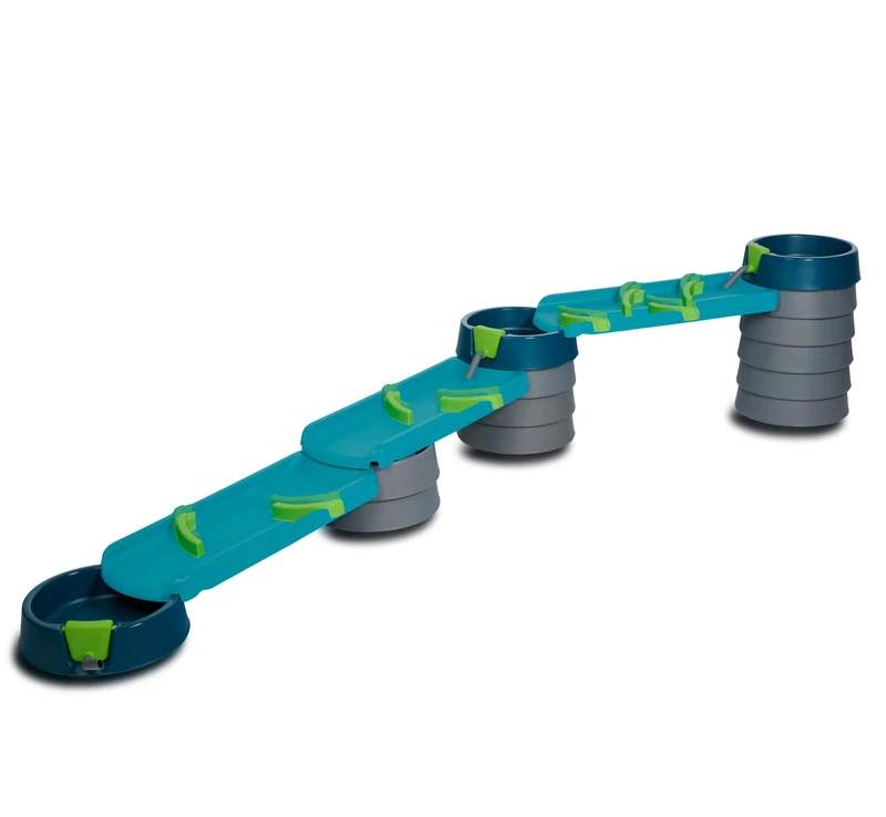 AquaPlay Mudway Stream - Combined Water and Sand Play Railway, 3 m Waterway with Locks, Basins and Sliders, Flexible Plug-In System, Weatherproof, Nature-Connected Outdoor Water Feature, from 3 Years