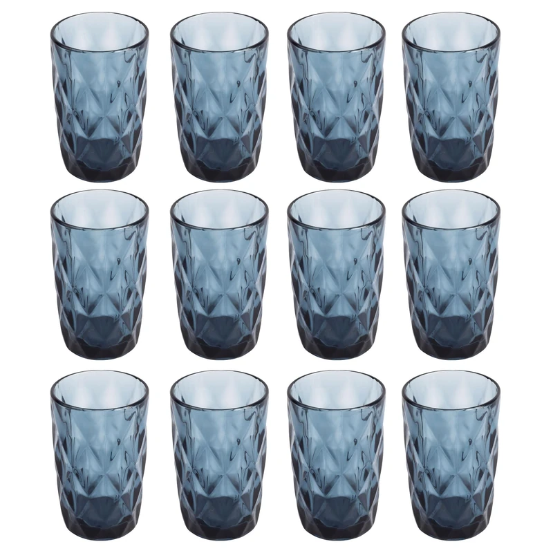 San Ignacio Set of 12 Glass Tumblers 350ml Blue