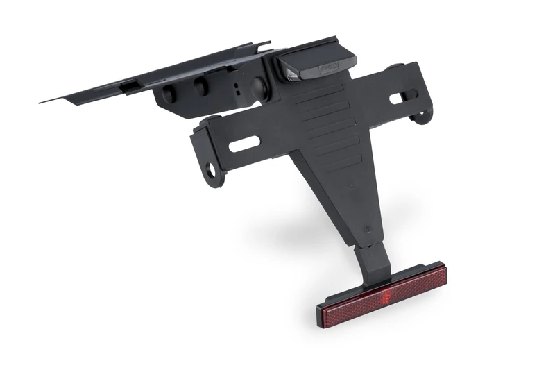 Puig 22672N License Plate Holder for motorcycle with sporty design, resistant structure with angle-locking system and approved components included, durable finish, Black