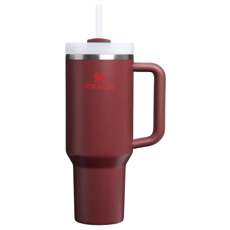 Stanley 1913 Quencher H2.0 Flowstate Tumbler 1.2L - Cold for 11 Hours - Iced for 48 Hours - Metal Water Bottle with Straw, Handle and Lid - Dishwasher Safe - Travel Mug for Cold Drinks - Cranberry
