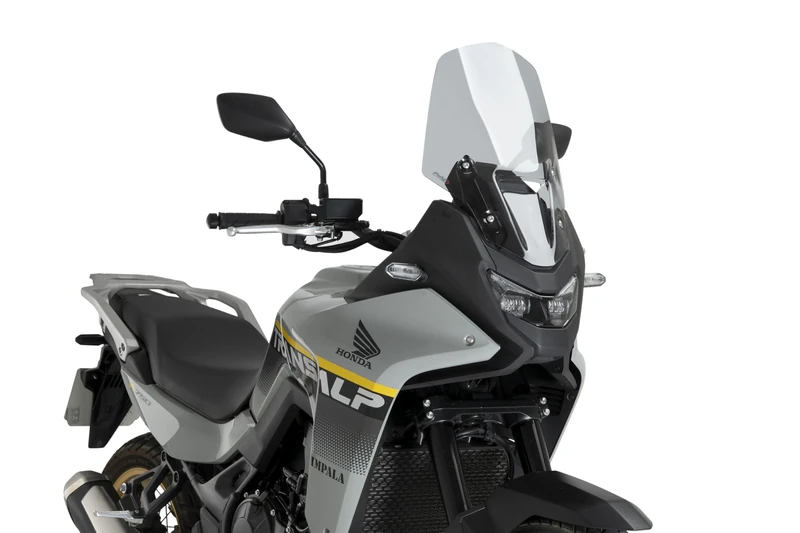 Puig 22573H Smoked Cúpula Touring tall aerodynamic windscreen made in high impact PMMA designed to improve wind protection, riding comfort and touring stability with an elegant adventure style