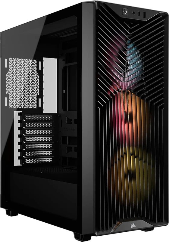 CORSAIR 3200D RS ARGB Mid-Tower PC Case – 3x RS120 ARGB PWM Fans Included, GPU Anti-Sag Stabilisation Arm, ASUS BTF, MSI Project Zero, Gigabyte Project Stealth – Black