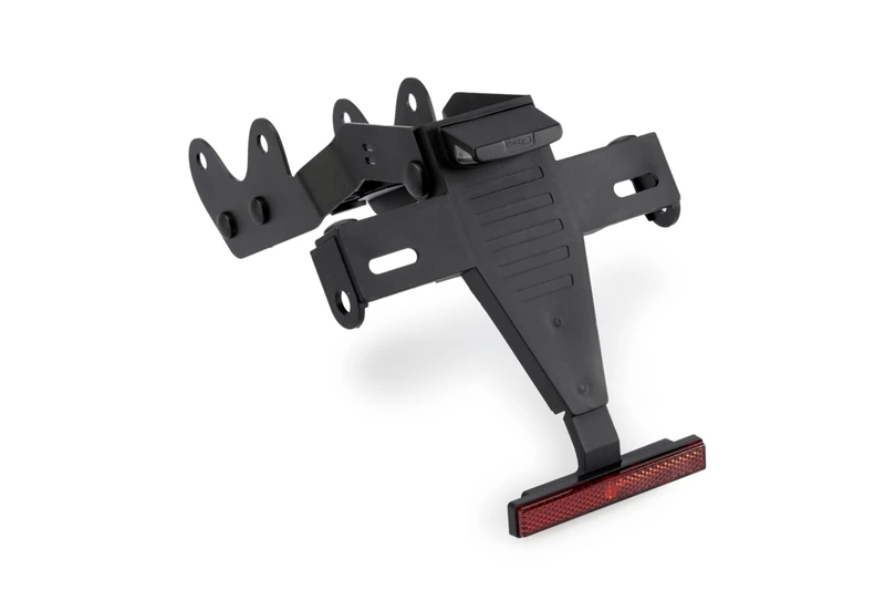Puig 22648N License Plate Holder for motorcycle with sporty and approved design, fixed or angle-adjustable system with integrated locking and durable finish, Black