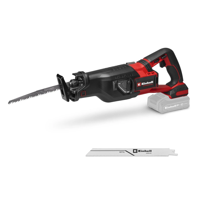 Einhell Cordless Reciprocating Saw 18V Power X-Change, Brushless, 32mm Stroke Height, 300mm Cutting Depth in Wood, incl. 2 x Saw Blades, Without Battery TP-AP 18/32 Li BL - Solo