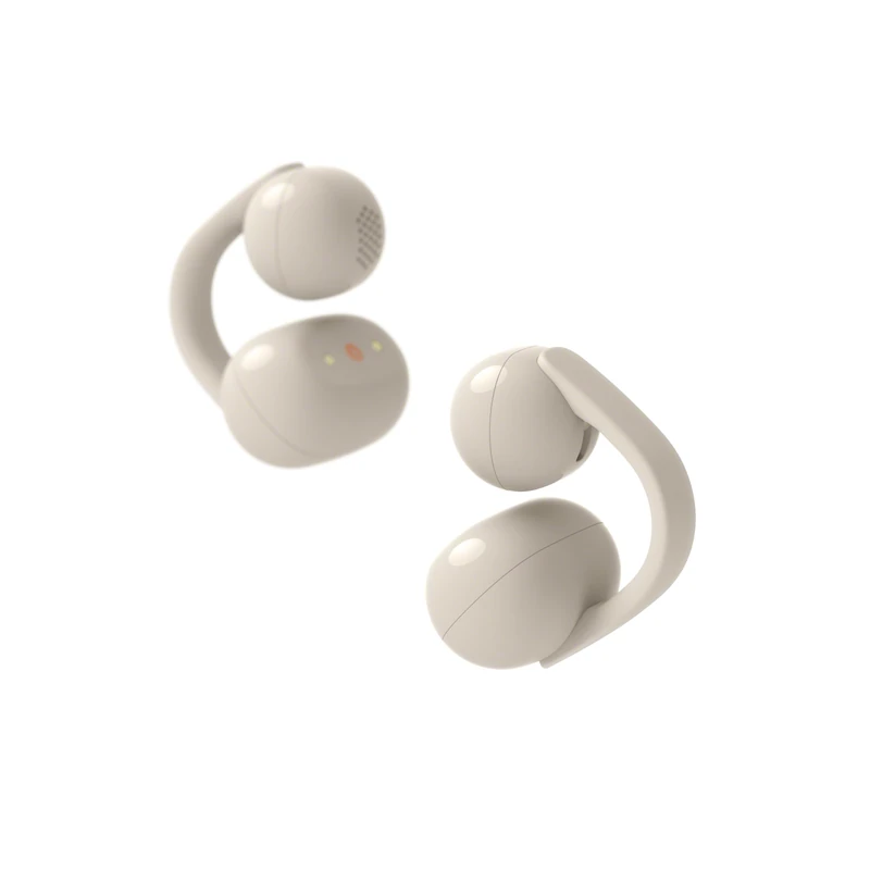 Sony LinkBuds Clip Open-Ear Headphones, Comfortable Clip-On Design, 3 Listening Modes & Rich Sound, IPX4, Clear Calls, 37H Battery, AI Voice Assist, Tap Control, iOS & Android – Greige