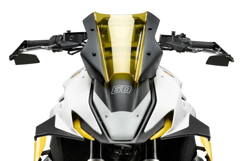 Puig 22112N Diablo Mirror for handlebar end with foldable wing-type design, convex anti-reflective mirror, machined aluminum, and sporty style, Black