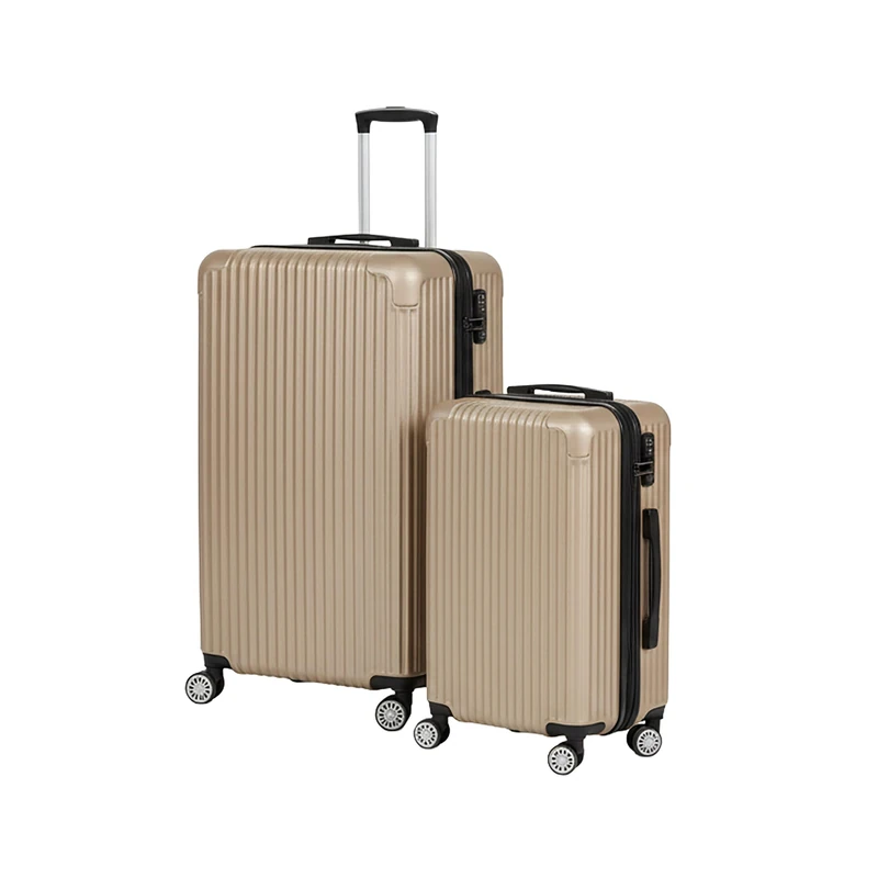 Relaxdays 2-Piece Suitcase Set with Hard Shell, Telescopic Handle, 4 Wheels, Combination Lock, Silver, 65x42x25.5 cm