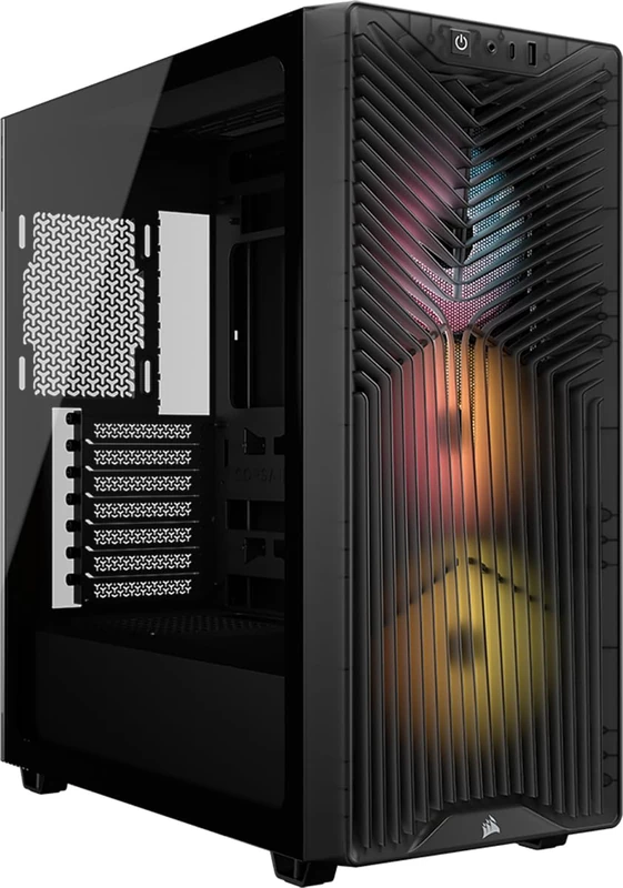 CORSAIR 3200D RS ARGB Mid-Tower PC Case – 3x RS120 ARGB PWM Fans Included, GPU Anti-Sag Stabilisation Arm, ASUS BTF, MSI Project Zero, Gigabyte Project Stealth – Smoke