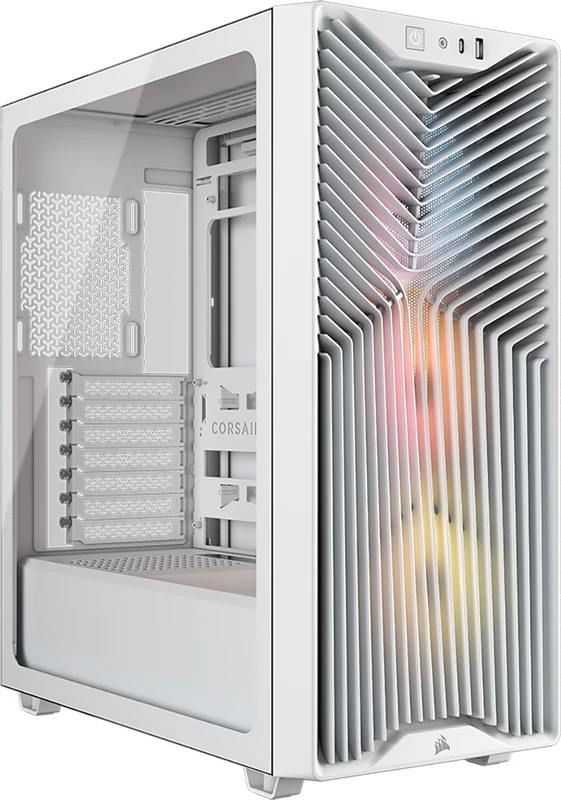 CORSAIR 3200D RS ARGB Mid-Tower PC Case – 3x RS120 ARGB PWM Fans Included, GPU Anti-Sag Stabilisation Arm, ASUS BTF, MSI Project Zero, Gigabyte Project Stealth – White