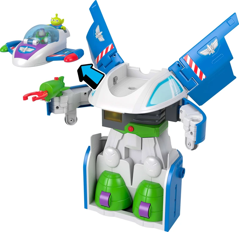 Fisher-Price Imaginext Transforming Buzz Lightyear Ship Toy Vehicle with lights, sounds,3-inch Action Figures, Launcher and Projectiles, JTH51 - Image 1