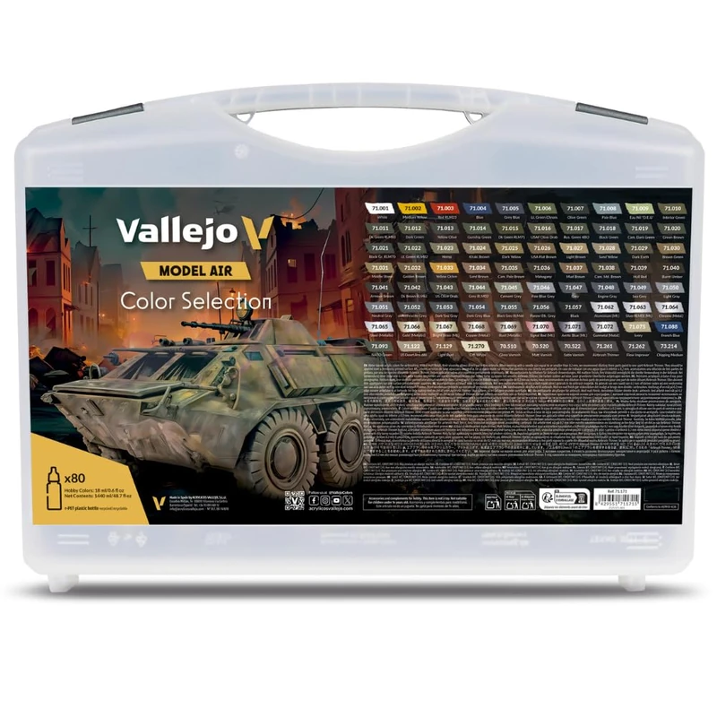 AV Vallejo Model Air Set - Color Box (80 colours + case) - Image 1