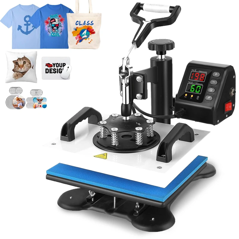 Transfer Press T-Shirt Sublimation Press Swivel Pressure Plotter Pressing Heat Press Digital Heat Press Heat Press DIY for T-Shirt, Bag, Mats