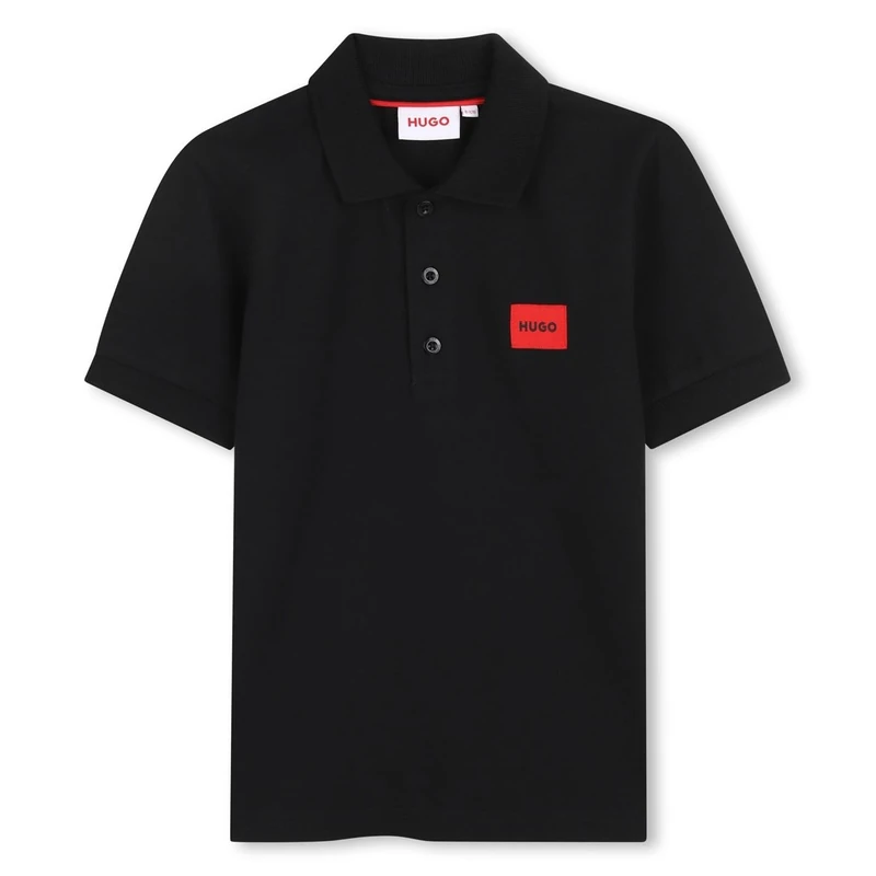 HUGO Kids Short Sleeve Logo Polo Black 14 Years - Image 1