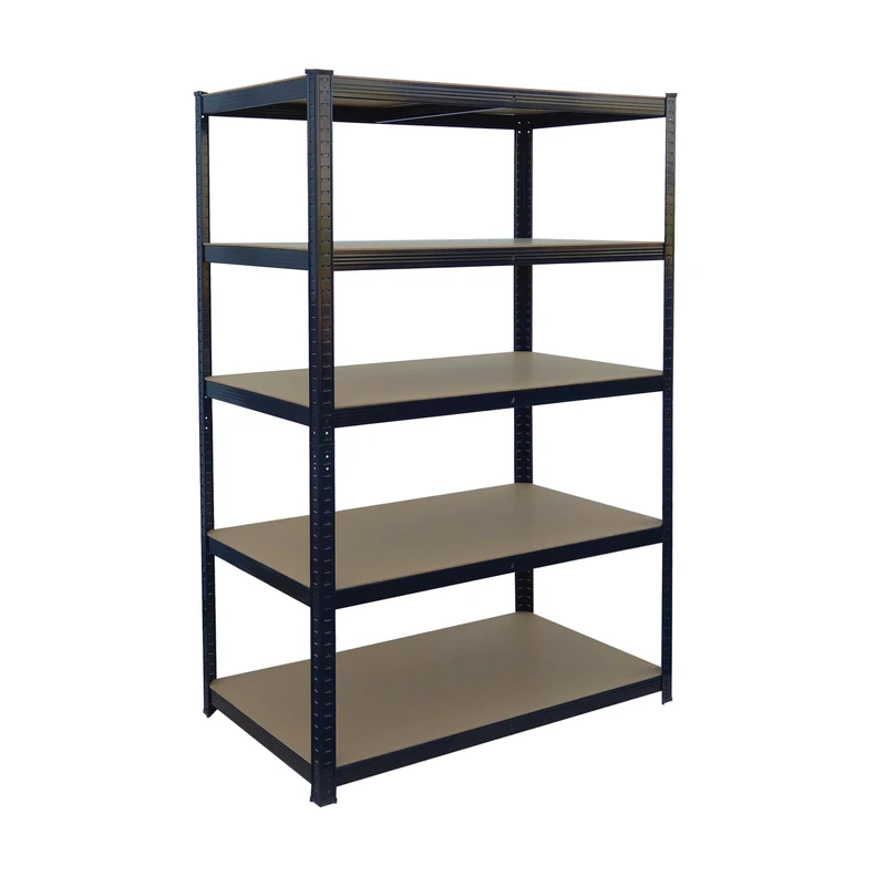 Relaxdays Heavy-Duty Shelving Unit, 875 kg Capacity, 5 Shelves, Cellar/Garage Storage, Tool-Free, Black/Brown, 50x100x20