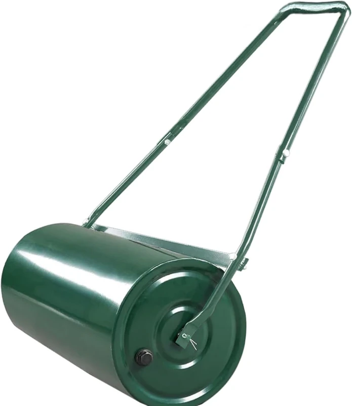 GarveeLife Lawn Roller 50 cm Fillable Sand Water Filling 40 L Diameter 32 x 60 cm Robust Steel Fabric Bottom Roller with U-Handle Lawn Roller for Garden, Farm, Park and Green Surfaces