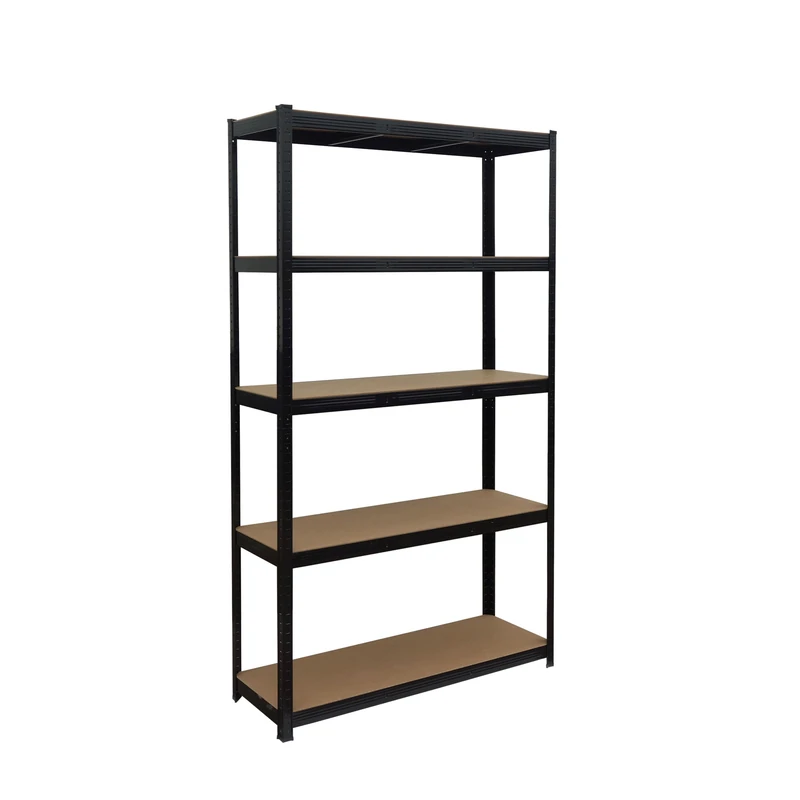 Relaxdays Heavy-Duty Shelving Unit, 875 kg, 5 Shelves, Cellar/Garage Storage, Tool-Free, Black/Brown, 60 x 120 x 200 cm