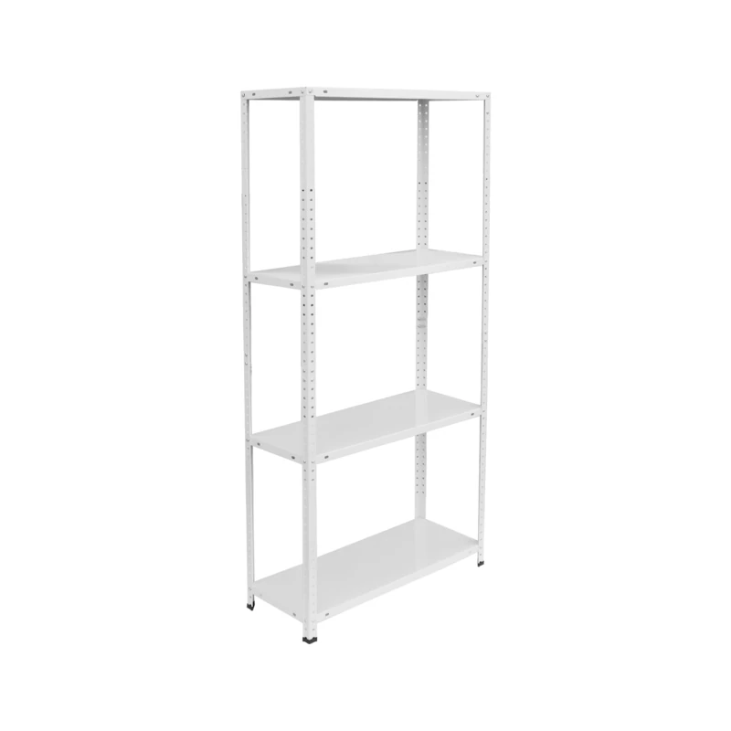 Relaxdays Heavy-Duty Steel Storage Rack with 4 Shelves, 145x75x30cm, Up to 160kg, White for Basement, Garage & Workshop