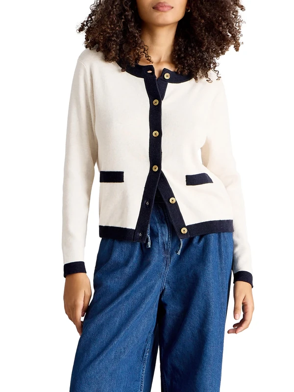 White Stuff Women's Charlotte Cardigan - Casual Sweater for Optimal Everyday Wear - NAT MLT - Size 12