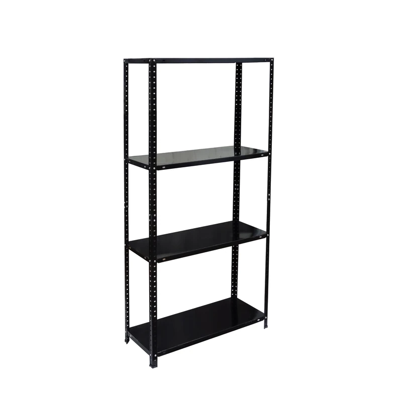 Relaxdays Steel Shelving Unit with 4 Shelves, Heavy-Duty, 145x75x30 cm, Black for Cellar, Garage & Workshop