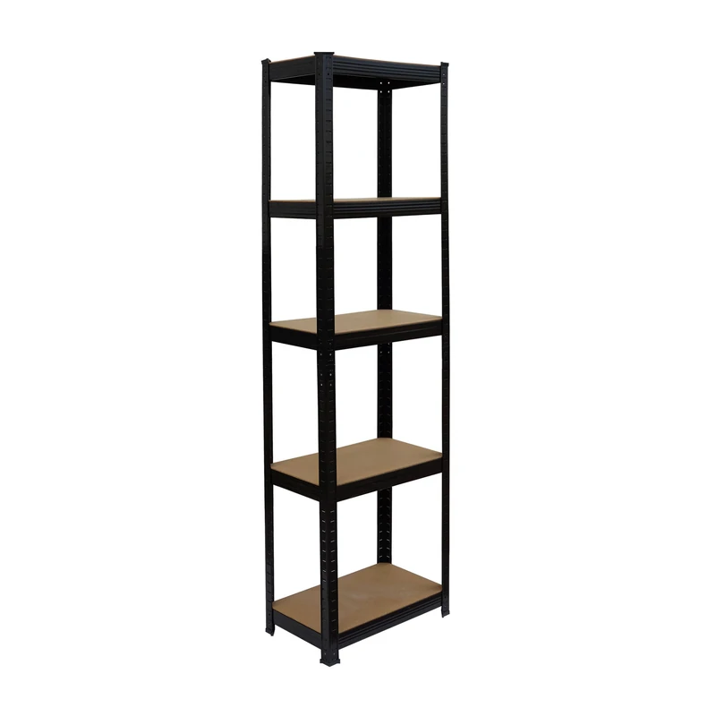 Relaxdays Heavy-Duty 5-Tier Cellar Shelf, 180x50x30 cm, 875 kg, Tool-Free Assembly, Black/Brown