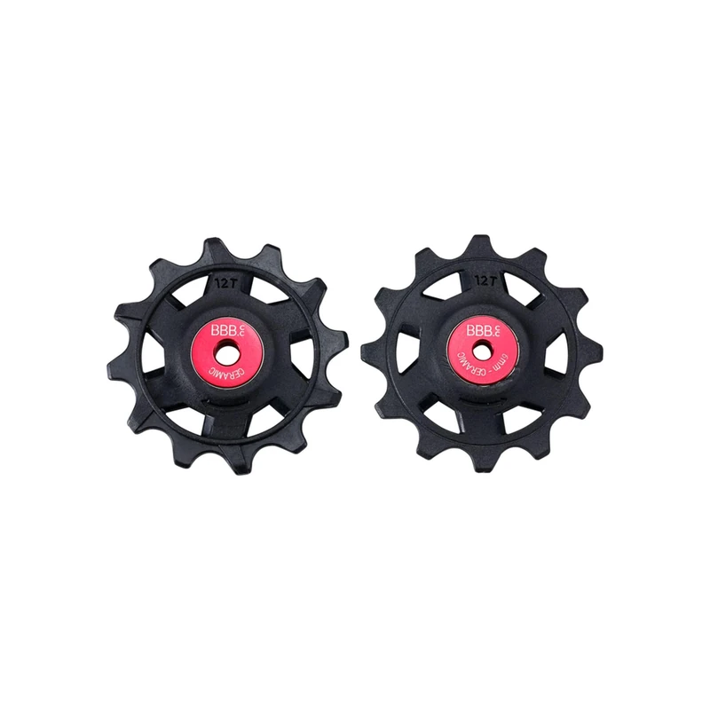 BBB Cycling RollerBoys Ceramic 12T SR-XPLR Jockey Wheels - 12-Speed Ceramic Bearing Derailleur Pulleys for SRAM XPLR - Low Friction & High Durability - Black - BDP-20X