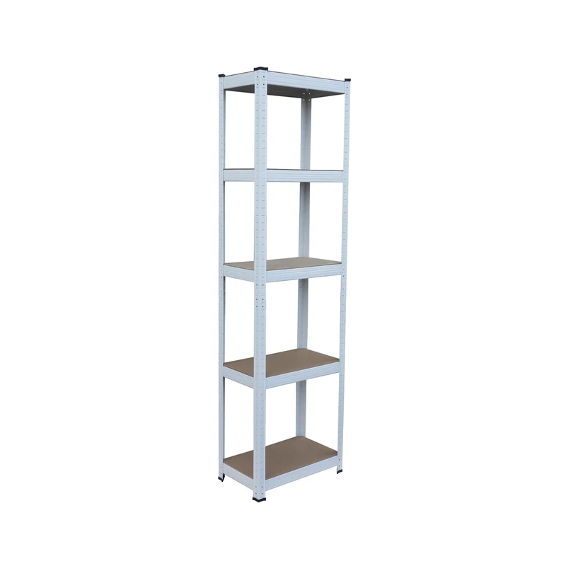 Relaxdays Heavy-Duty Shelving, 5 Shelves, 180x50x30 cm, 875 kg, Cellar & Garage, Plug-In, White/Brown