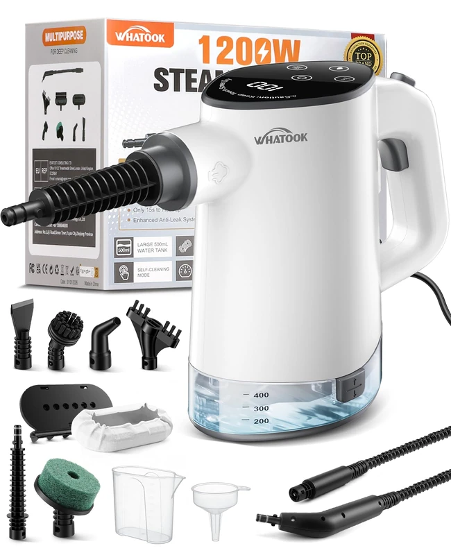 Handheld Steam Cleaner: 15s Fast Heat Up Multipurpose Steam Cleaner with 500ml Water Tank, High Pressure Portable Steam Cleaner with 2 Level Adjustable for Kitchen, Bathroom, Tiles, Grout, Sofa & Car