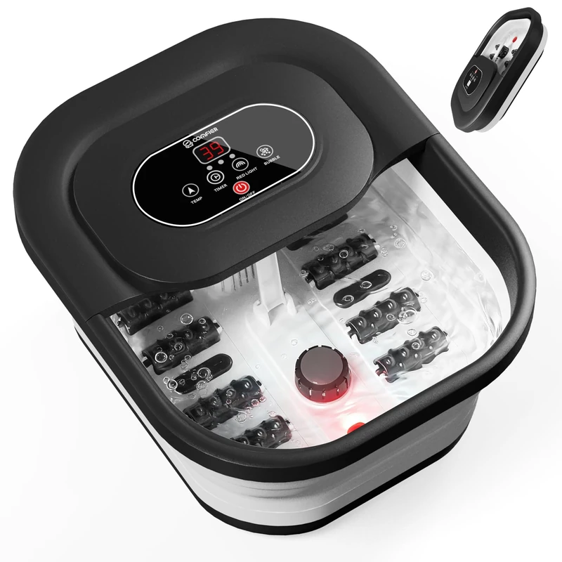 COMFIER Heated Foot Spa Massager with Vibration and Bubbles
