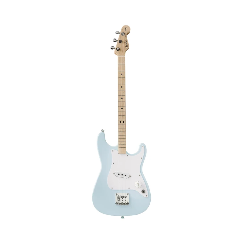 Fender x Loog Stratocaster 3-String Kids Electric Guitar, Sonic Blue.