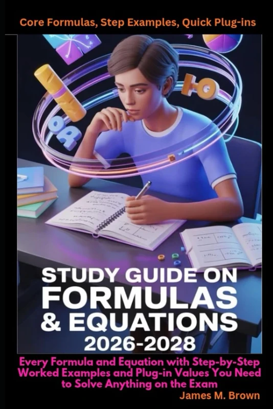 Study Guide on Formulas & Equations 2026-2028 Core Formulas, Step Examples, Quick Plug-ins: Every Formula and Equation with Step-by-Step Worked ... Values You Need to Solve Anything on the Exam