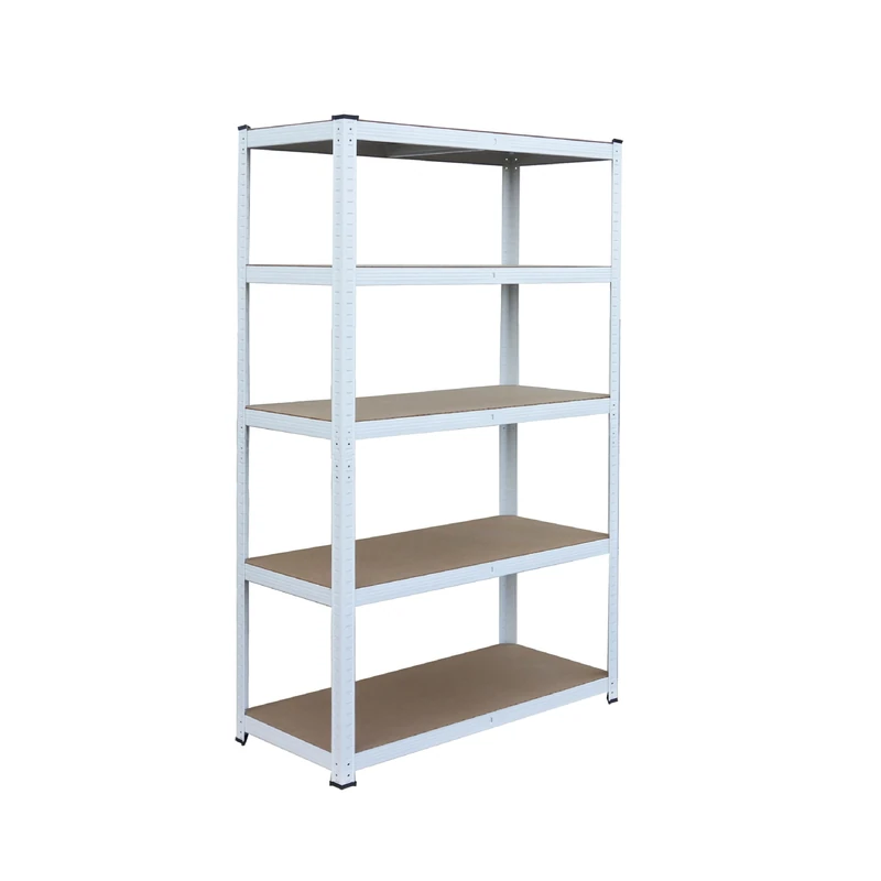 Relaxdays heavy-duty shelving unit, 5 tiers, 200x100x40 cm, 875 kg, cellar & garage, slot-together, white/brown