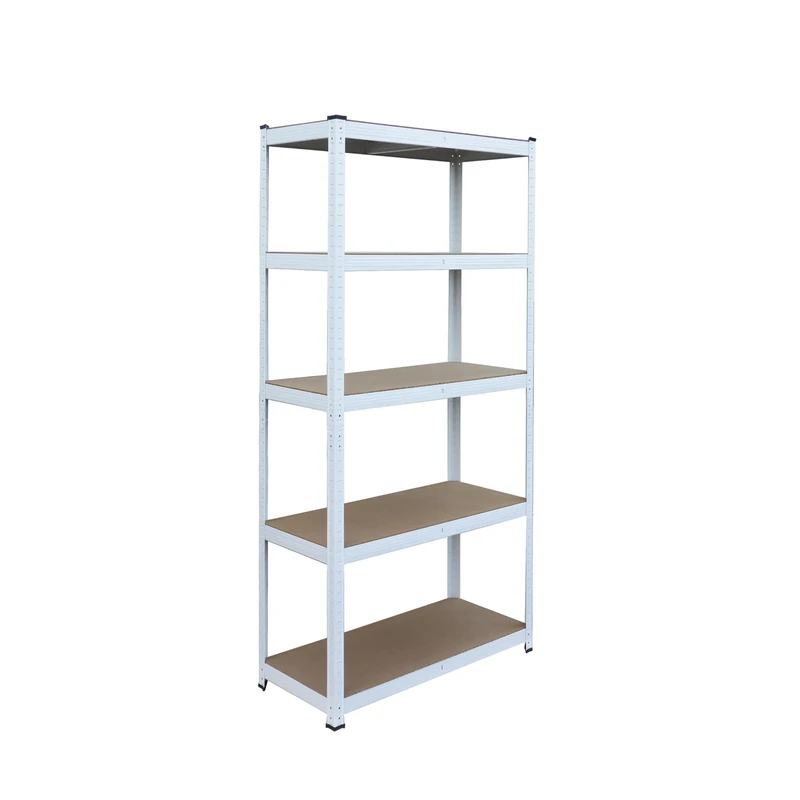 Relaxdays Heavy-Duty Shelving Unit, 5 Shelves, 150x75x35 cm, 875 kg, Cellar & Garage, White/Brown