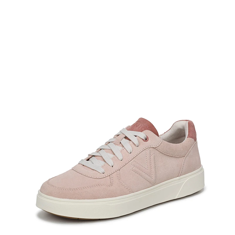 Vionic Women's Robin Lace-Up Trainers, Cameo Rose Pink Suede, Wide Fit, UK 4