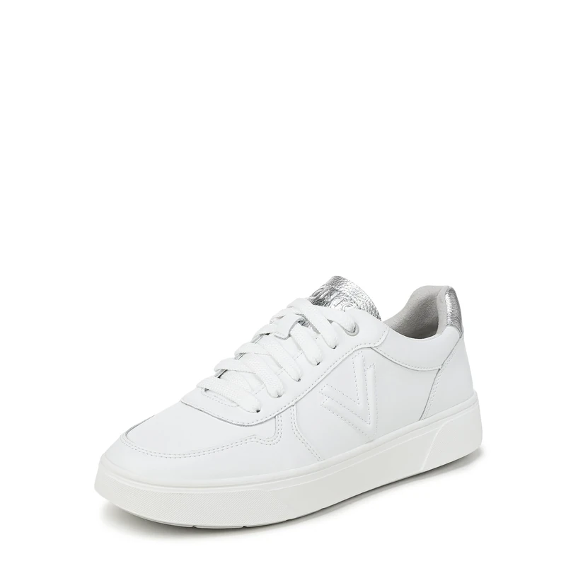 Vionic Women's Robin Lace-Up Trainers, White Leather, Wide Fit, UK 8