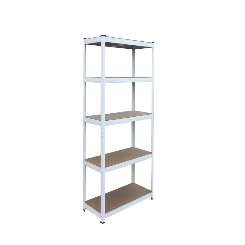 Relaxdays Heavy-Duty Shelving Unit, 5 Shelves, 180x60x30 cm, 875 kg, Cellar & Garage, White/Brown