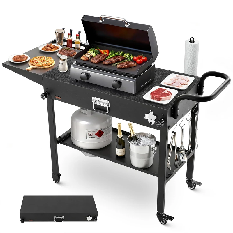 VEVOR Outdoor Grill Cart, 31.0 x 17.0 inch Tabletop Size Grilling Table