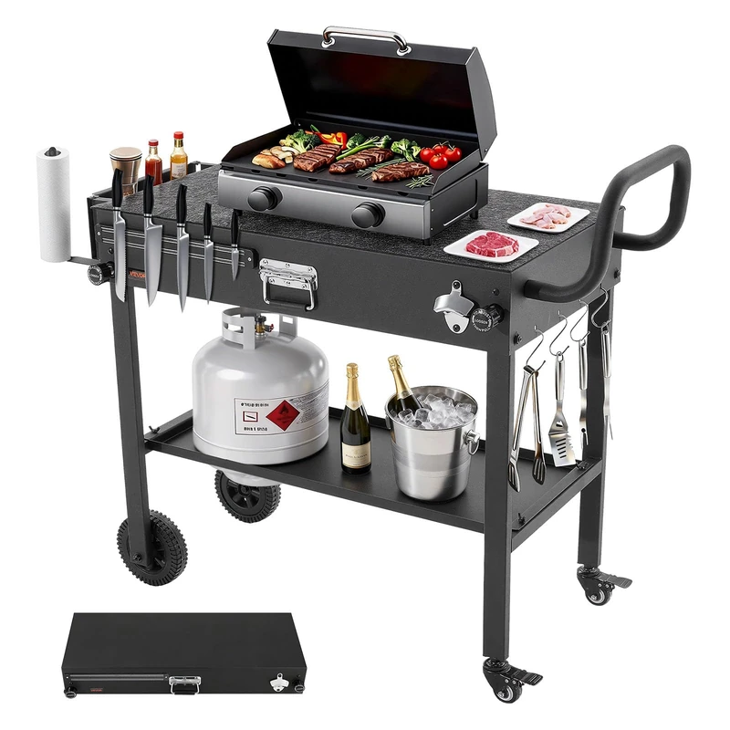 VEVOR Outdoor Grill Cart, 31.0 x 17.0 inch Tabletop Size Grilling Table