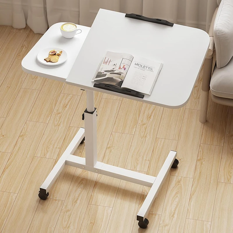 Garvee Adjustable Laptop Side Table with Wheels - Tilting Board and Edge