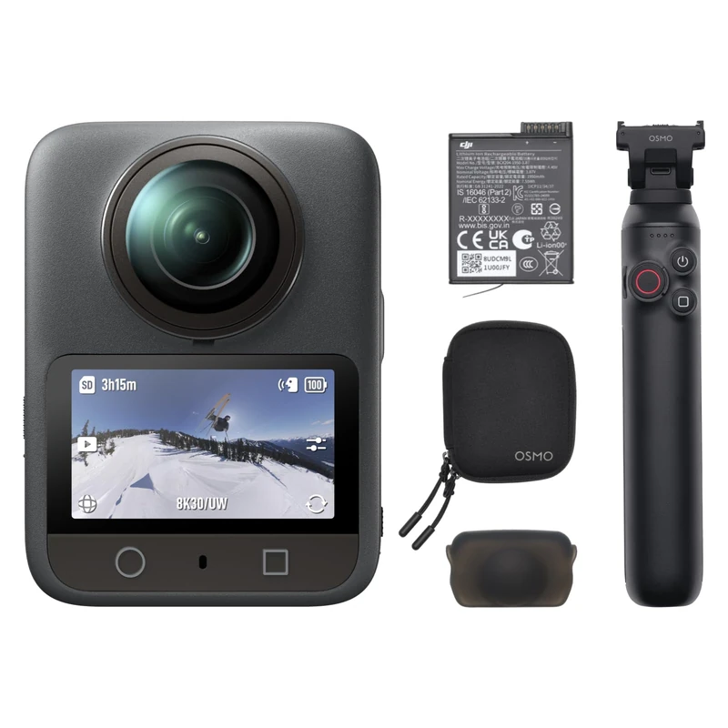 DJI Osmo 360 Battery Extension Plus Combo, 360 Camera with Native 8K 360° Video, 4K/120fps & 170° Wide-Angle Boost, 1950mAh Extreme Battery Plus, Action Camera for Extended Recording