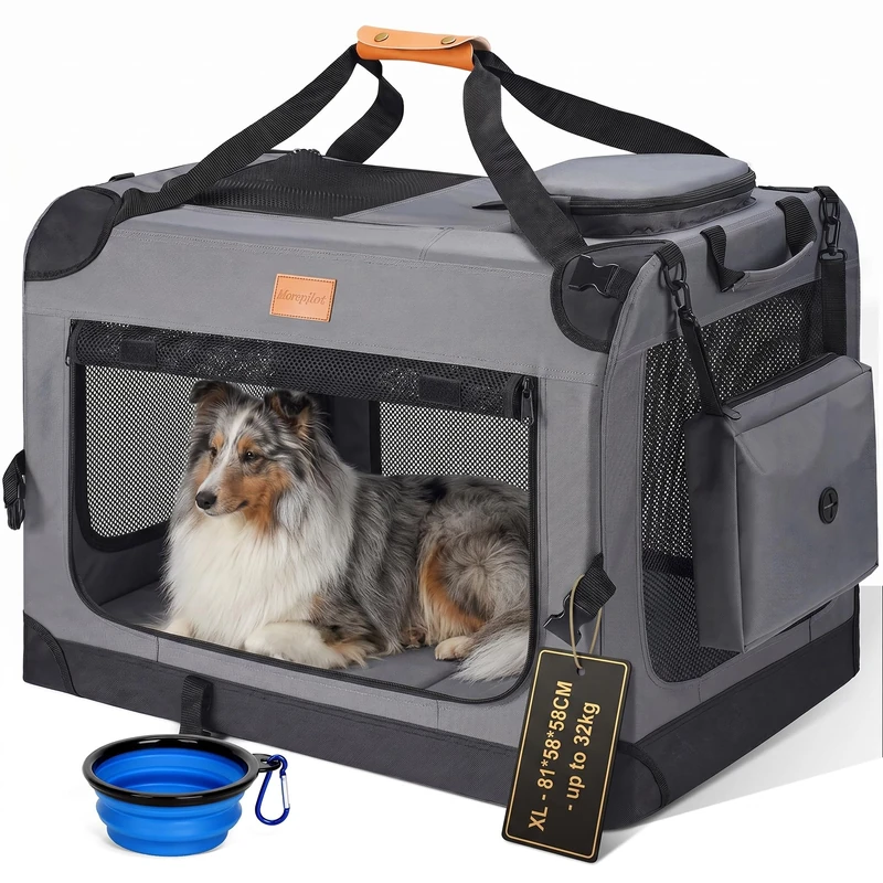 Morpilot Dog Transport Box Foldable Robust 81 x 58 x 58 cm Breathable Transport Bag Pet Transport Box Dog Carrier