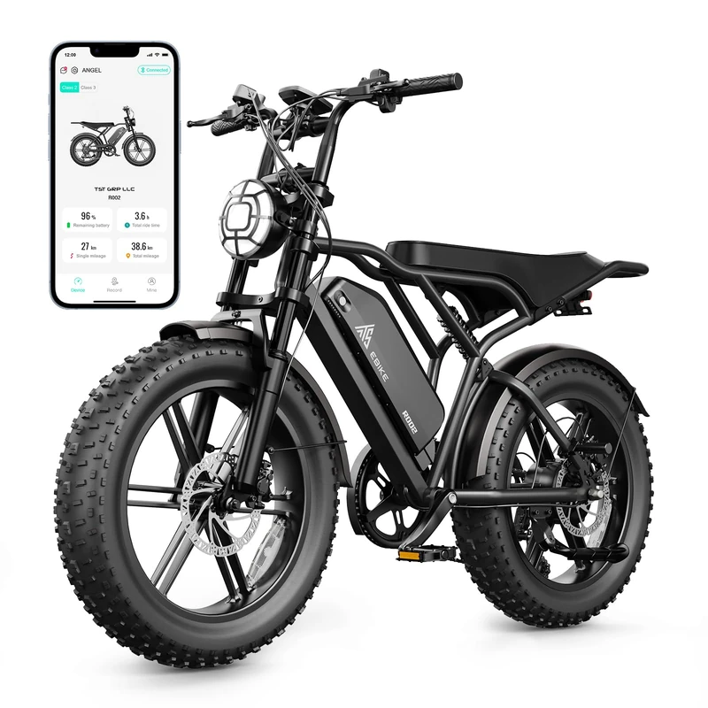 TST Electric Bike for Adult,Ebike with 48V/15AH Removable Battery, Electric Bike with Multiple Performance Modes,20" x4.0 All-Terrain Tires, Fat Tire Ebike Hydraulic Suspension 7-Speed