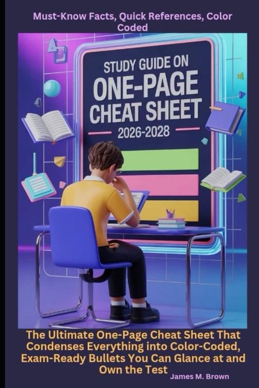 Study Guide on One-Page Cheat Sheet 2026-2028 Must-Know Facts, Quick References, Color Coded: The Ultimate One-Page Cheat Sheet That Condenses ... Bullets You Can Glance at and Own the Test